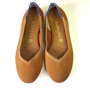 Rothy's Casual Slip On Round Toe Knit Ballet Flat Women's 8.5 Caramel Tan Brown